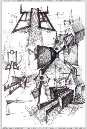 KAPLE v Klánovicích | Návrh nové vstupní části.